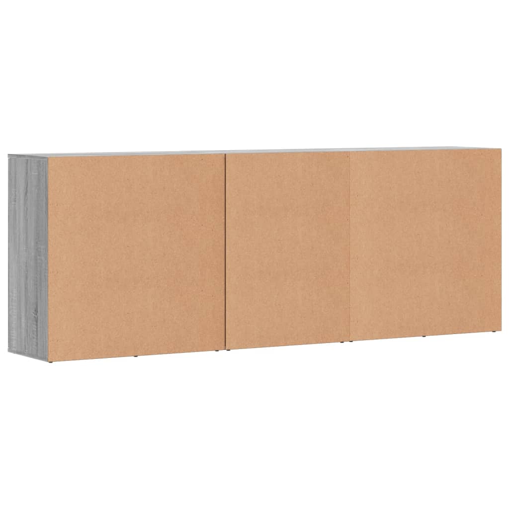 vidaXL Sideboards 3 pcs Grey Sonoma Engineered Wood 5