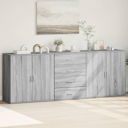 vidaXL Sideboards 3 pcs Grey Sonoma Engineered Wood 1