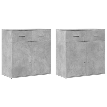 vidaXL Sideboards 2 pcs Concrete Grey 79x38x80 cm Engineered Wood 2