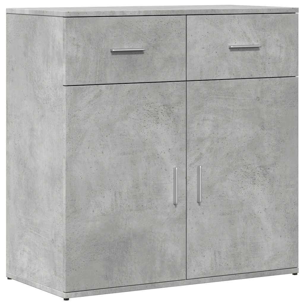 vidaXL Sideboards 2 pcs Concrete Grey 79x38x80 cm Engineered Wood 4