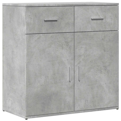vidaXL Sideboards 2 pcs Concrete Grey 79x38x80 cm Engineered Wood 4
