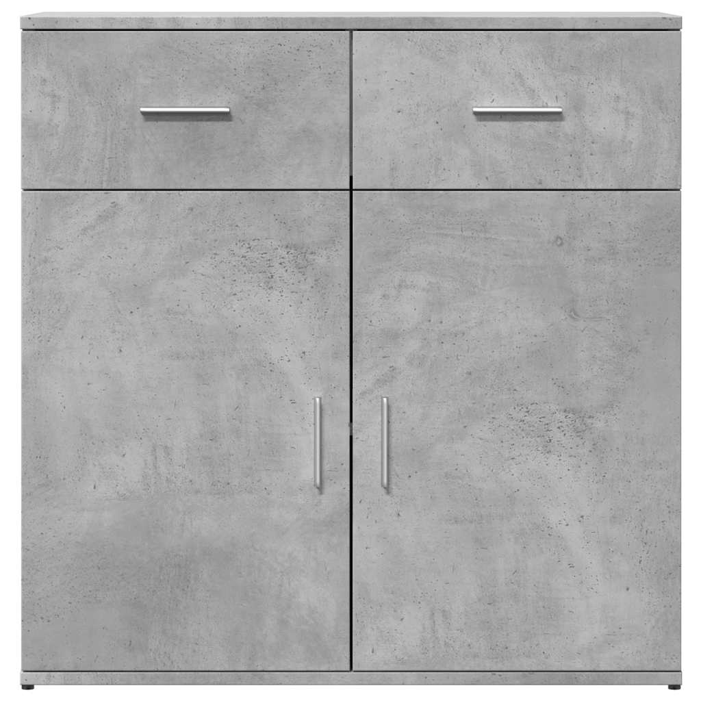 vidaXL Sideboards 2 pcs Concrete Grey 79x38x80 cm Engineered Wood 5