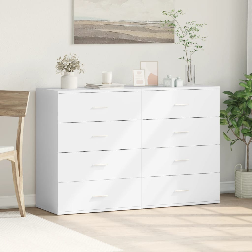 vidaXL Sideboards 2 pcs White 60x39x80 cm Engineered Wood 3