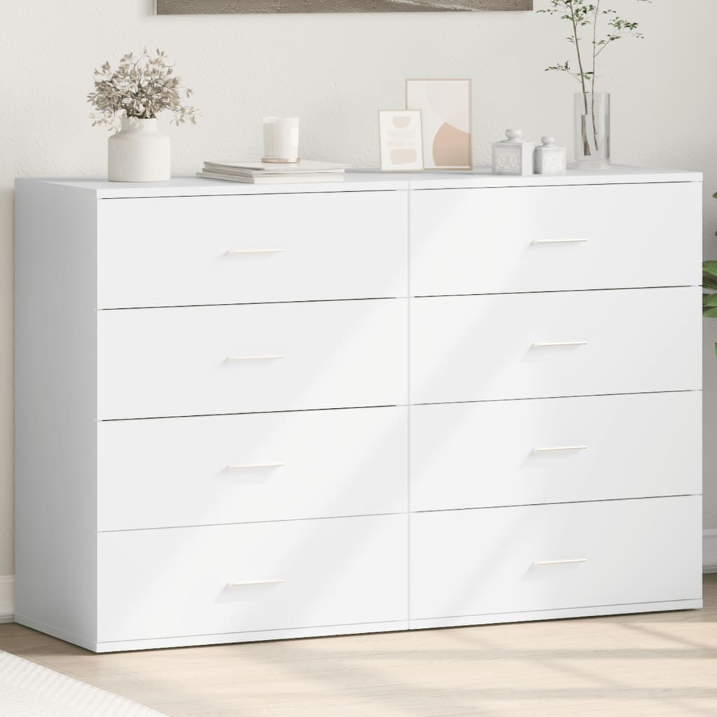 vidaXL Sideboards 2 pcs White 60x39x80 cm Engineered Wood 1