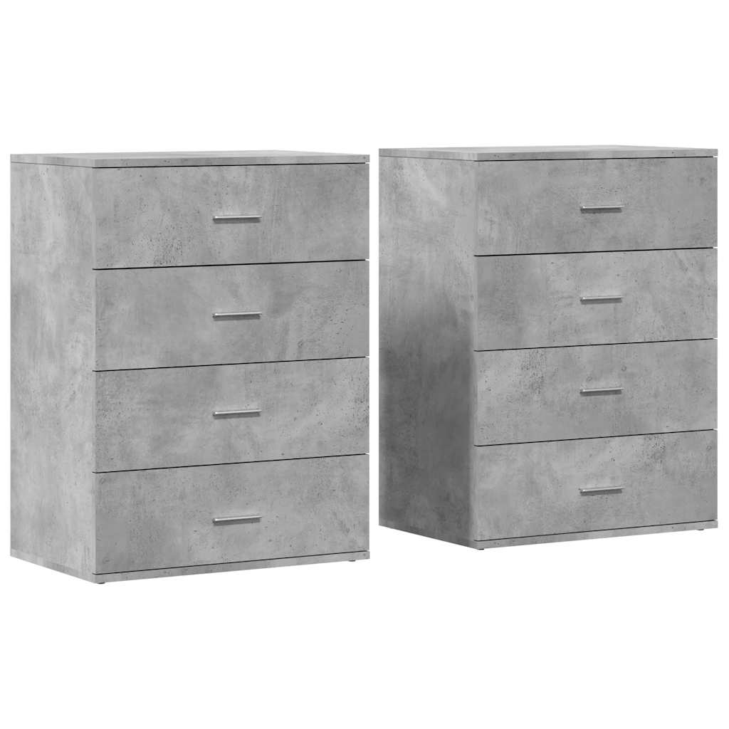 vidaXL Sideboards 2 pcs Concrete Grey 60x39x80 cm Engineered Wood 2