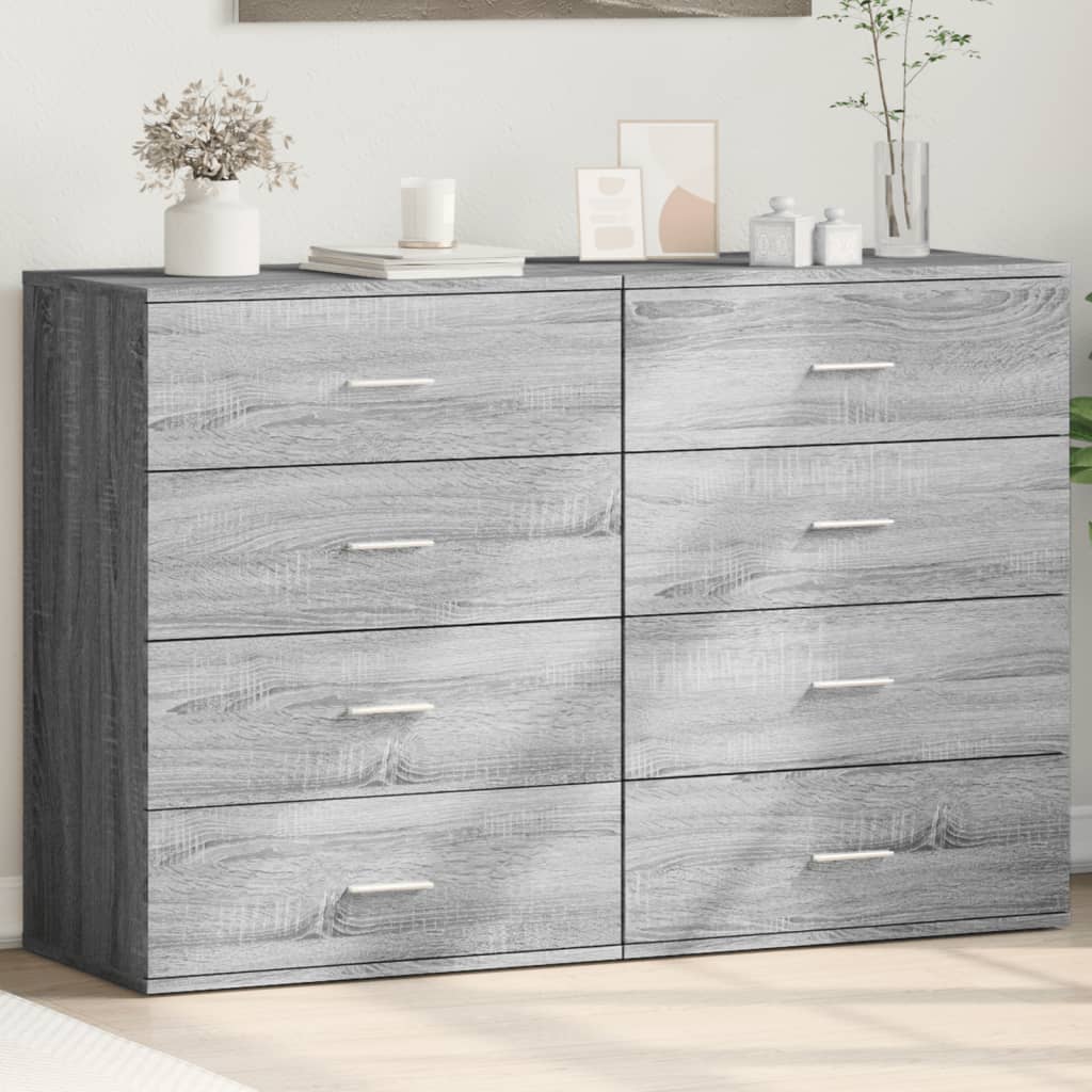 vidaXL Sideboards 2 pcs 60x39x80 cm Engineered Wood
