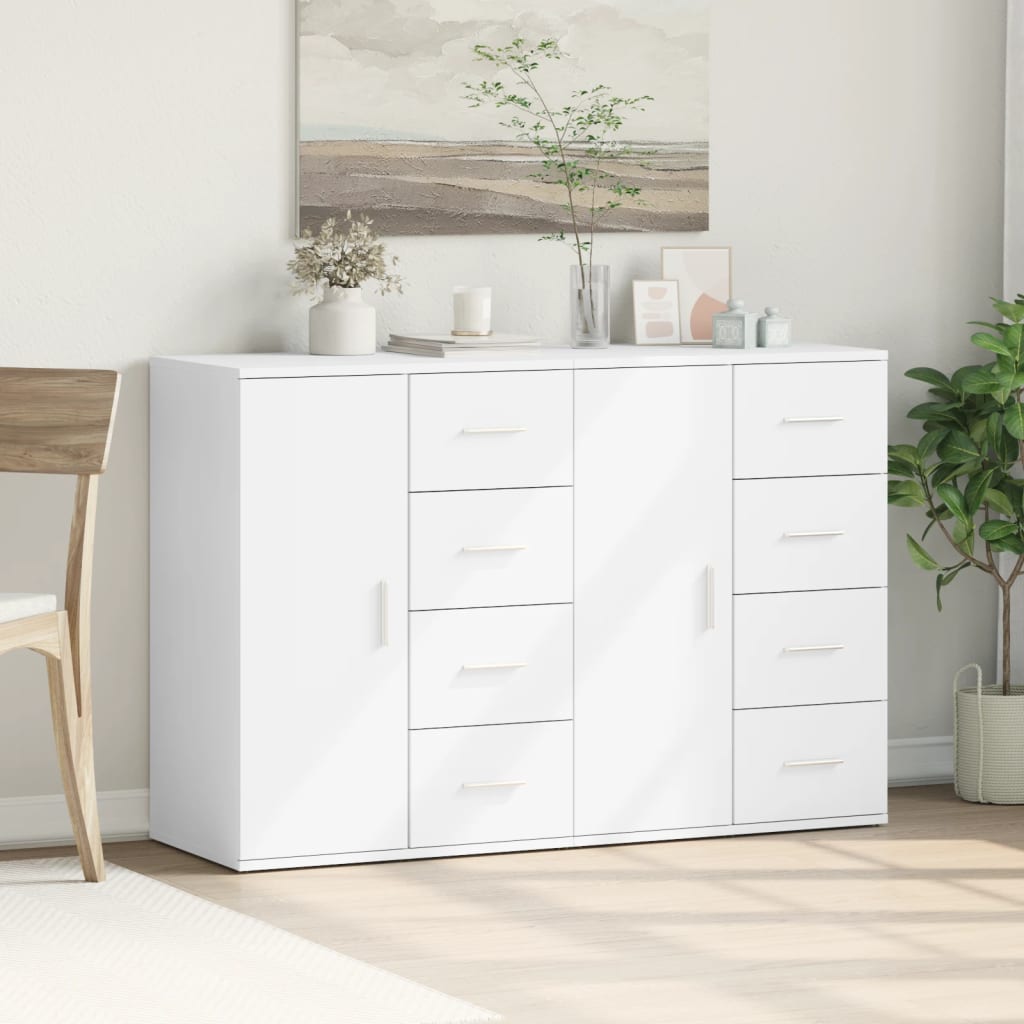 vidaXL Sideboards 2 pcs White 59x39x80 cm Engineered Wood 3