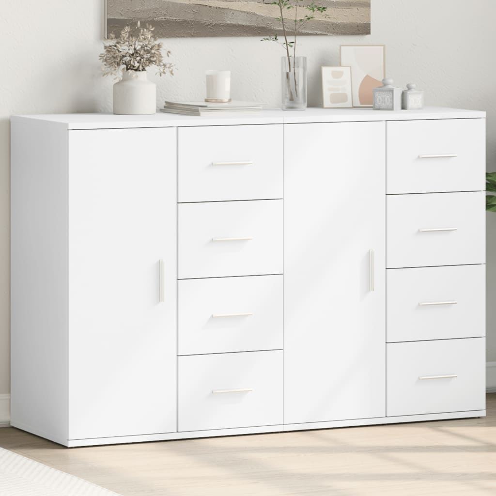 vidaXL Sideboards 2 pcs White 59x39x80 cm Engineered Wood 1