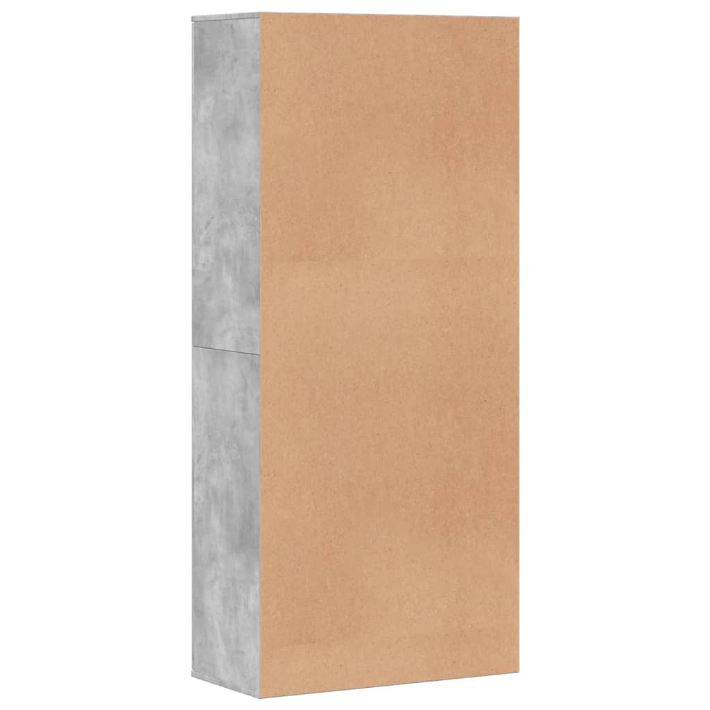 vidaXL Shoe Cabinet Concrete Grey 80x39x178 cm Engineered Wood 4
