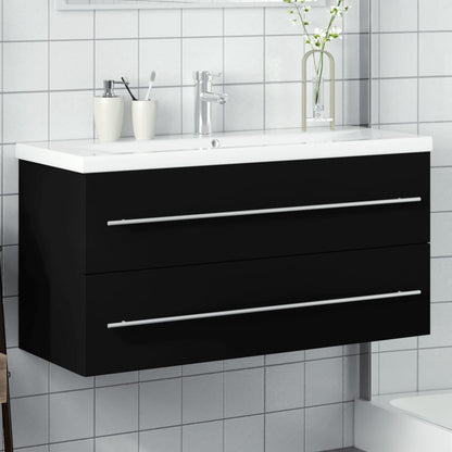 vidaXL Bathroom Sink Cabinet with Built-in Basin with Faucet