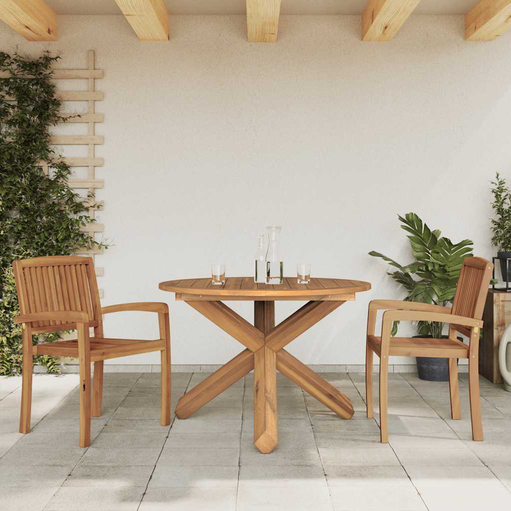 vidaXL Garden Table Ø109x74 cm Solid Wood Teak 1
