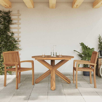 vidaXL Garden Table Ø109x74 cm Solid Wood Teak 1