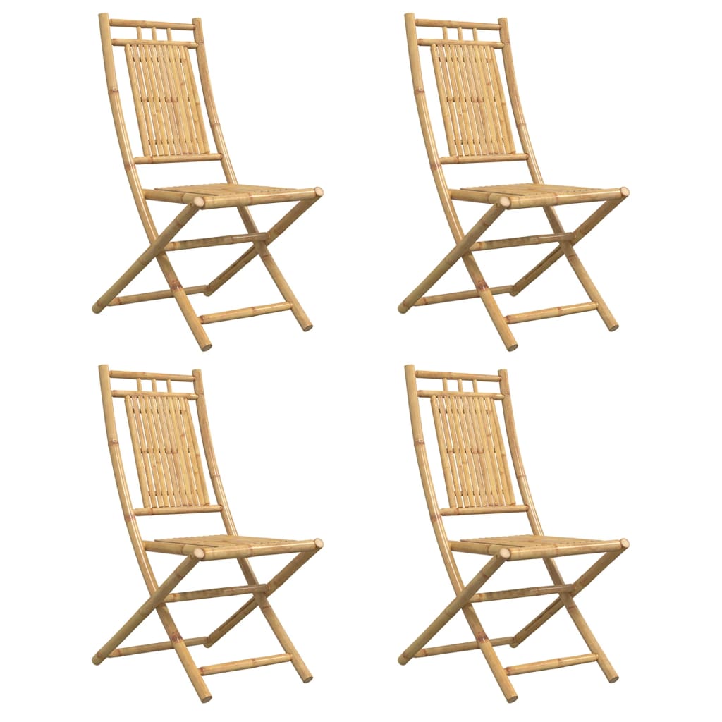 vidaXL Folding Chairs 4 pcs 46x66x99 cm Bamboo 4