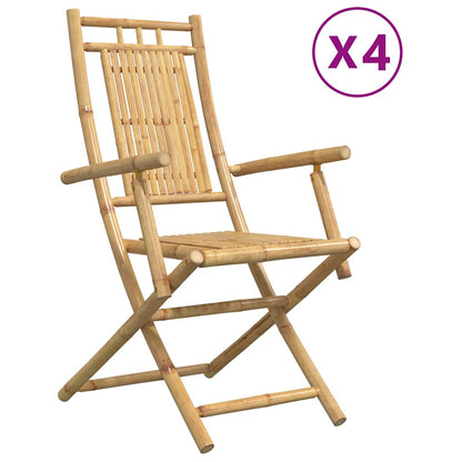 vidaXL Folding Chairs 4 pcs 53x66x99 cm Bamboo 2