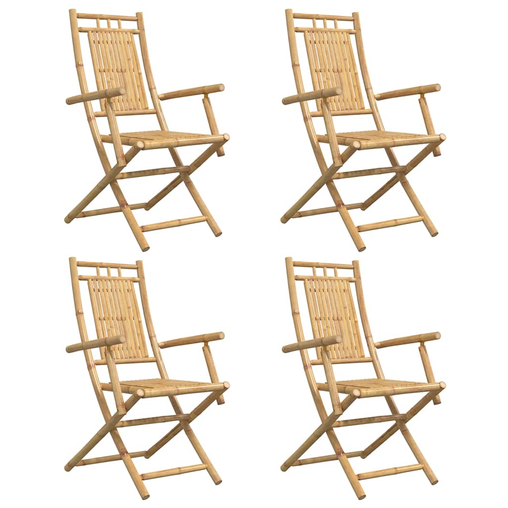 vidaXL Folding Chairs 4 pcs 53x66x99 cm Bamboo 4