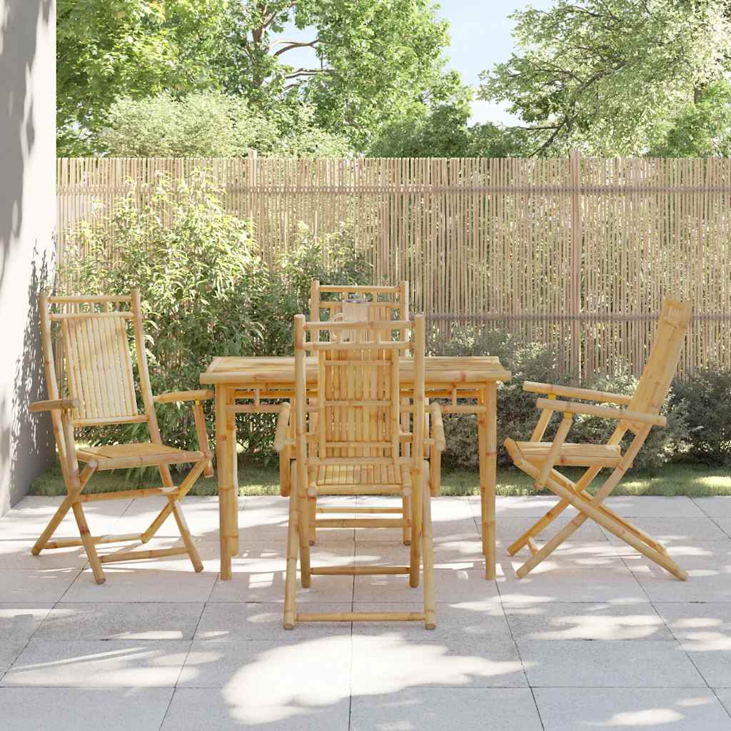 vidaXL Folding Chairs 4 pcs 53x66x99 cm Bamboo 1