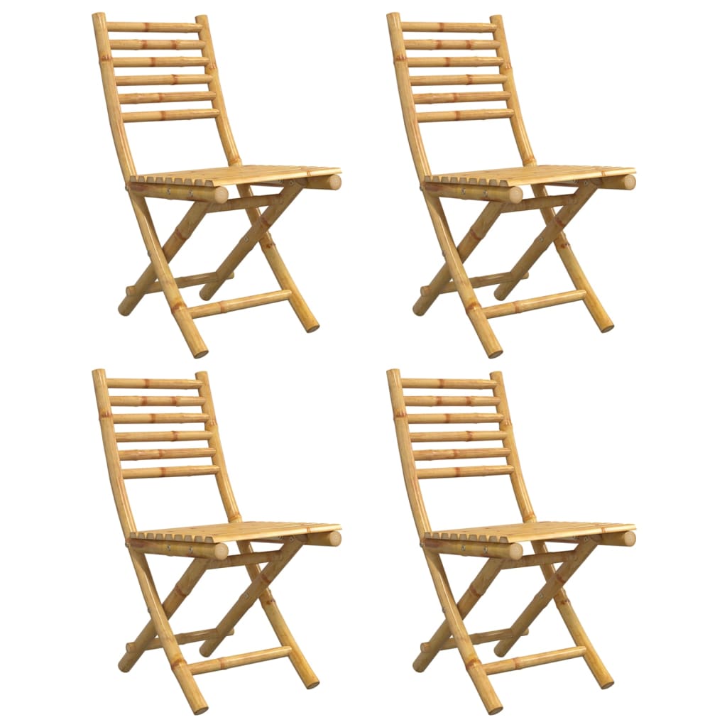 vidaXL Folding Chairs 4 pcs 43x54x88 cm Bamboo 4