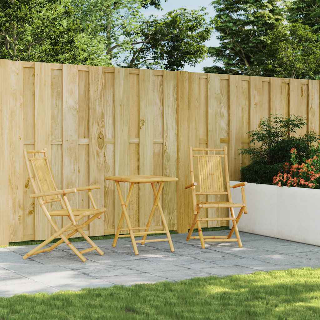 vidaXL 3 Piece Bistro Set Bamboo 3