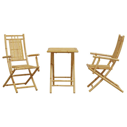 vidaXL 3 Piece Bistro Set Bamboo 4