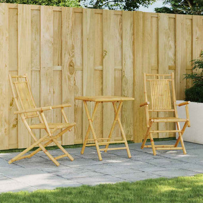 vidaXL 3 Piece Bistro Set Bamboo 1