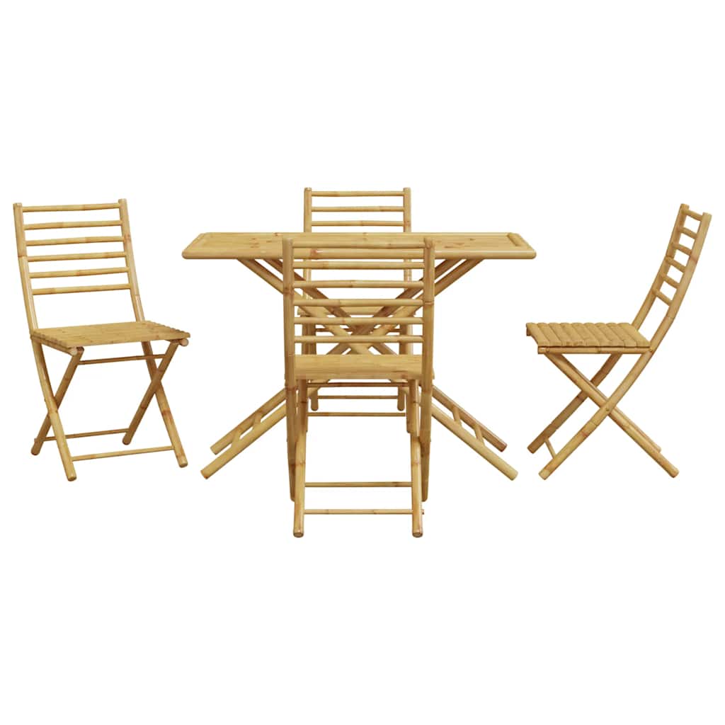 vidaXL 5 Piece Garden Dining Set Bamboo 3
