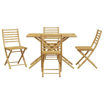 vidaXL 5 Piece Garden Dining Set Bamboo 3