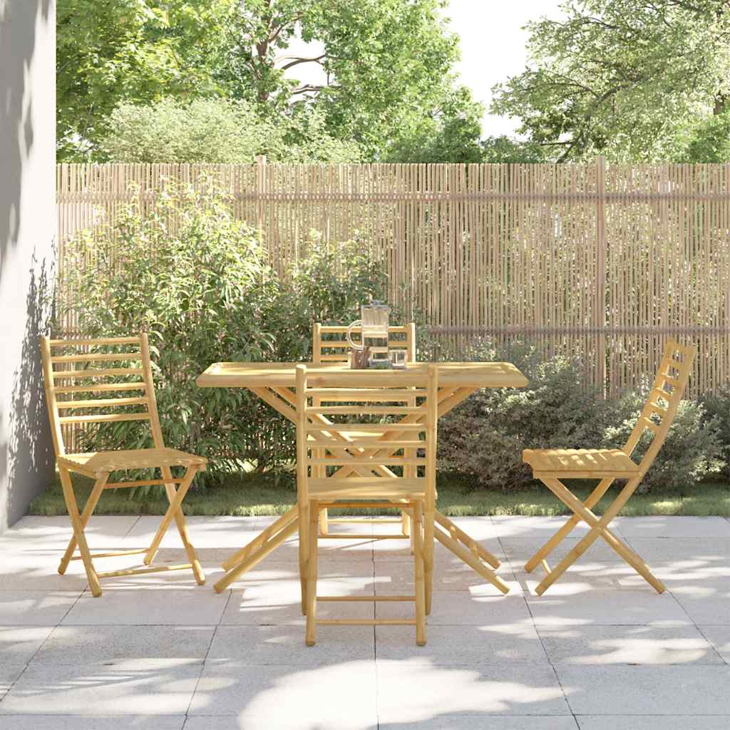 vidaXL 5 Piece Garden Dining Set Bamboo 1