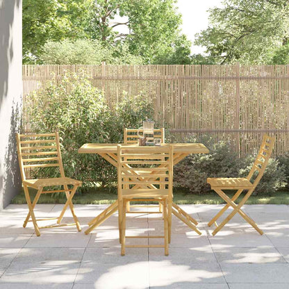 vidaXL 5 Piece Garden Dining Set Bamboo 1