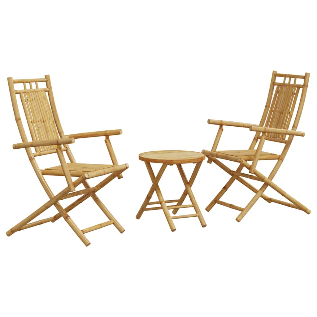 3 Piece Bistro Set Bamboo Round