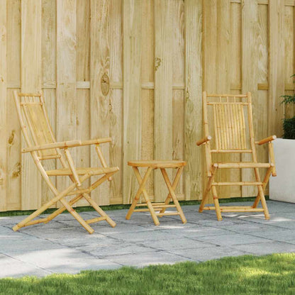 vidaXL 3 Piece Bistro Set Bamboo 1