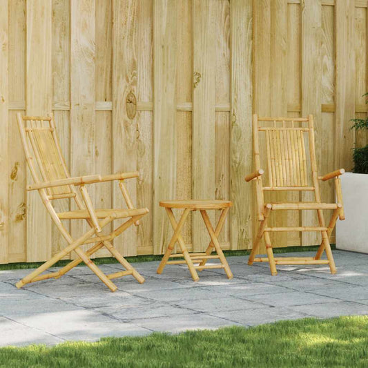 3 Piece Bistro Set Bamboo Round