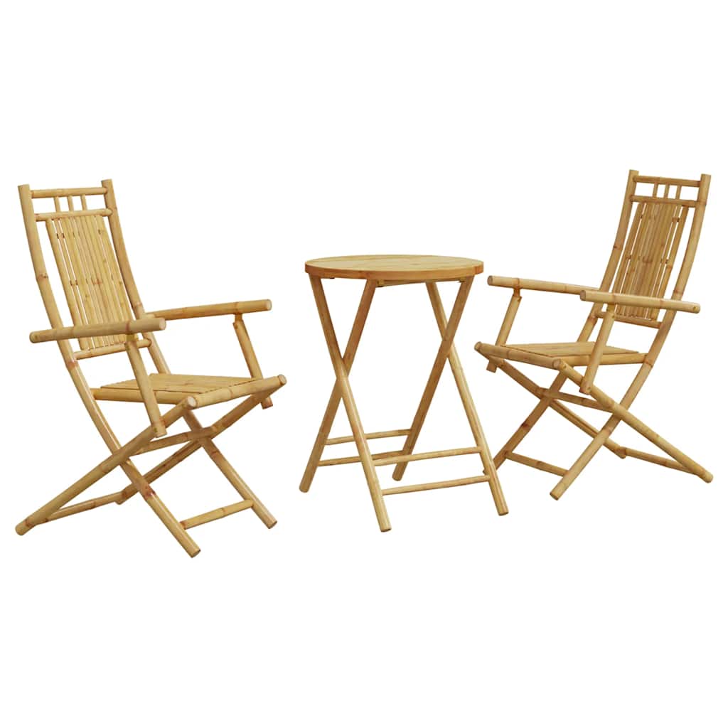 3 Piece Bistro Set Bamboo Round