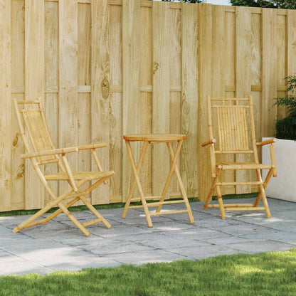 3 Piece Bistro Set Bamboo Round