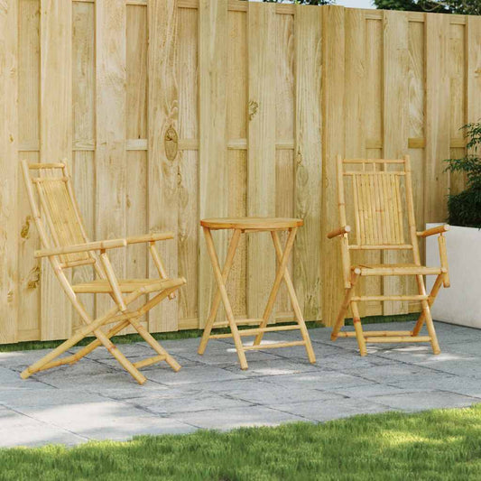 3 Piece Bistro Set Bamboo Round