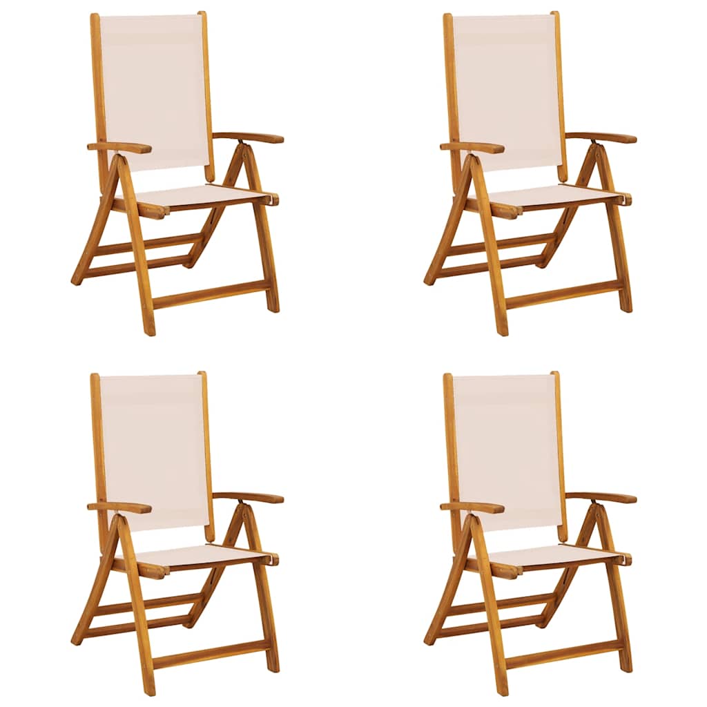 vidaXL Folding Chairs 4 pcs Solid Wood Acacia and Textilene 2