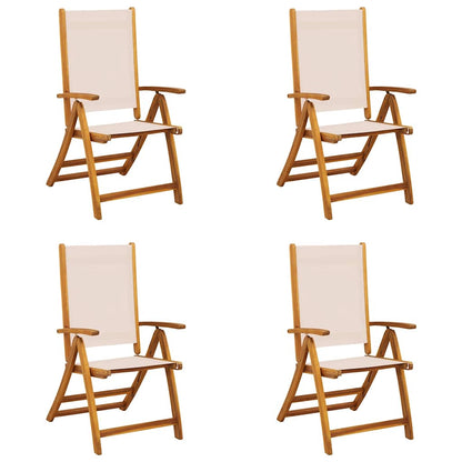 vidaXL Folding Chairs 4 pcs Solid Wood Acacia and Textilene 2