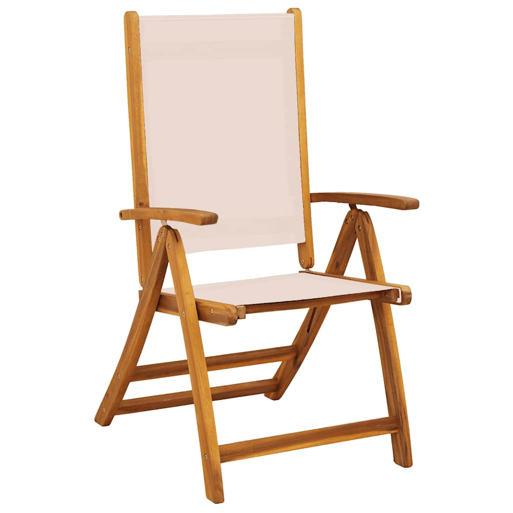 vidaXL Folding Chairs 4 pcs Solid Wood Acacia and Textilene 3