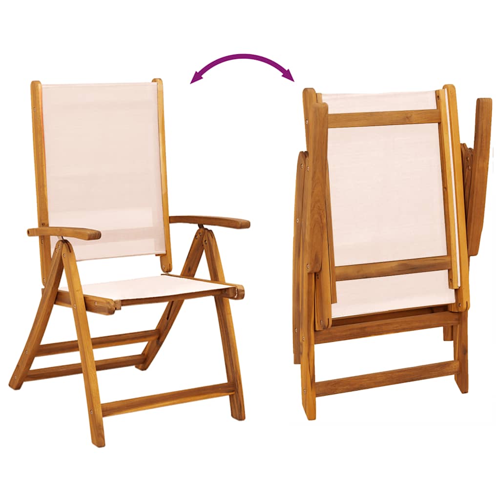 vidaXL Folding Chairs 4 pcs Solid Wood Acacia and Textilene 6
