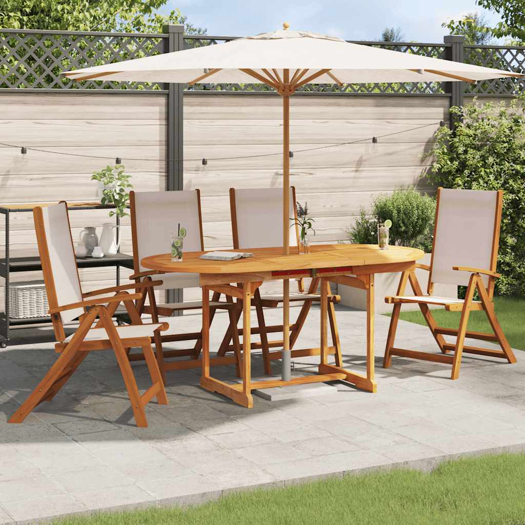 vidaXL Folding Chairs 4 pcs Solid Wood Acacia and Textilene 1
