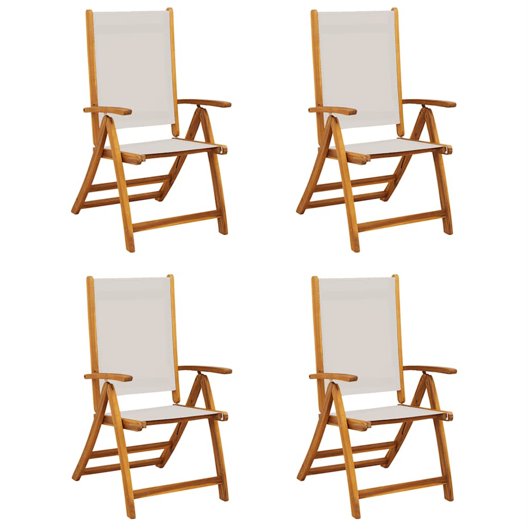 vidaXL Folding Chairs 4 pcs Solid Wood Acacia and Textilene 2
