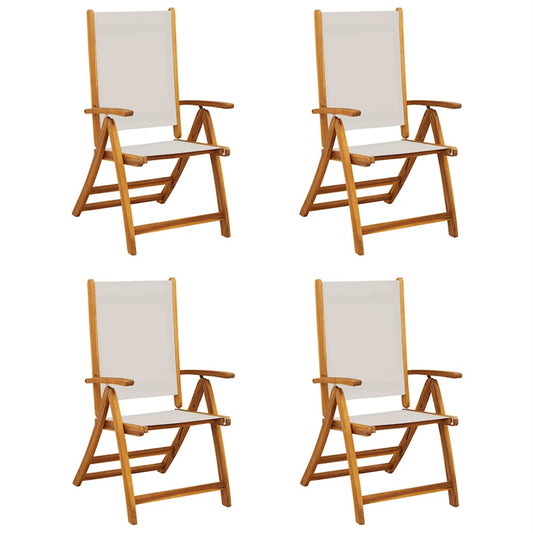 vidaXL Folding Chairs 4 pcs Solid Wood Acacia and Textilene 2
