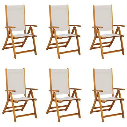vidaXL Folding Chairs 6 pcs Solid Wood Acacia and Textilene 2