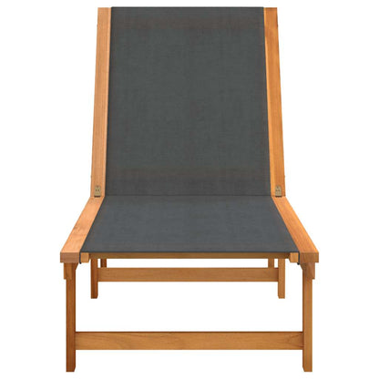 vidaXL Sun Loungers 2 pcs Black Solid Wood Acacia and Textilene 3