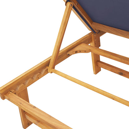 vidaXL Sun Loungers 2 pcs Blue Solid Wood Acacia and Textilene 5