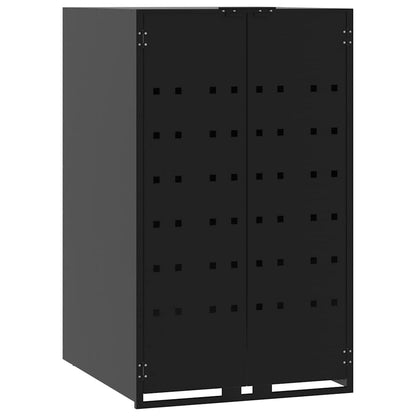 vidaXL Wheelie Bin Storage for 2 Bins Black 138x79x117 cm Steel 4