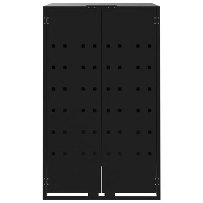 vidaXL Wheelie Bin Storage for 2 Bins Black 138x79x117 cm Steel 5