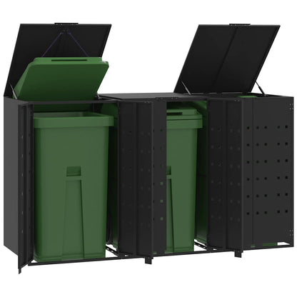 vidaXL Wheelie Bin Storage for Bins 138x79x117 cm Steel Gas Lift-up Lid