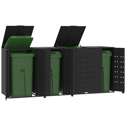 vidaXL Wheelie Bin Storage for Bins 138x79x117 cm Steel Gas Lift-up Lid