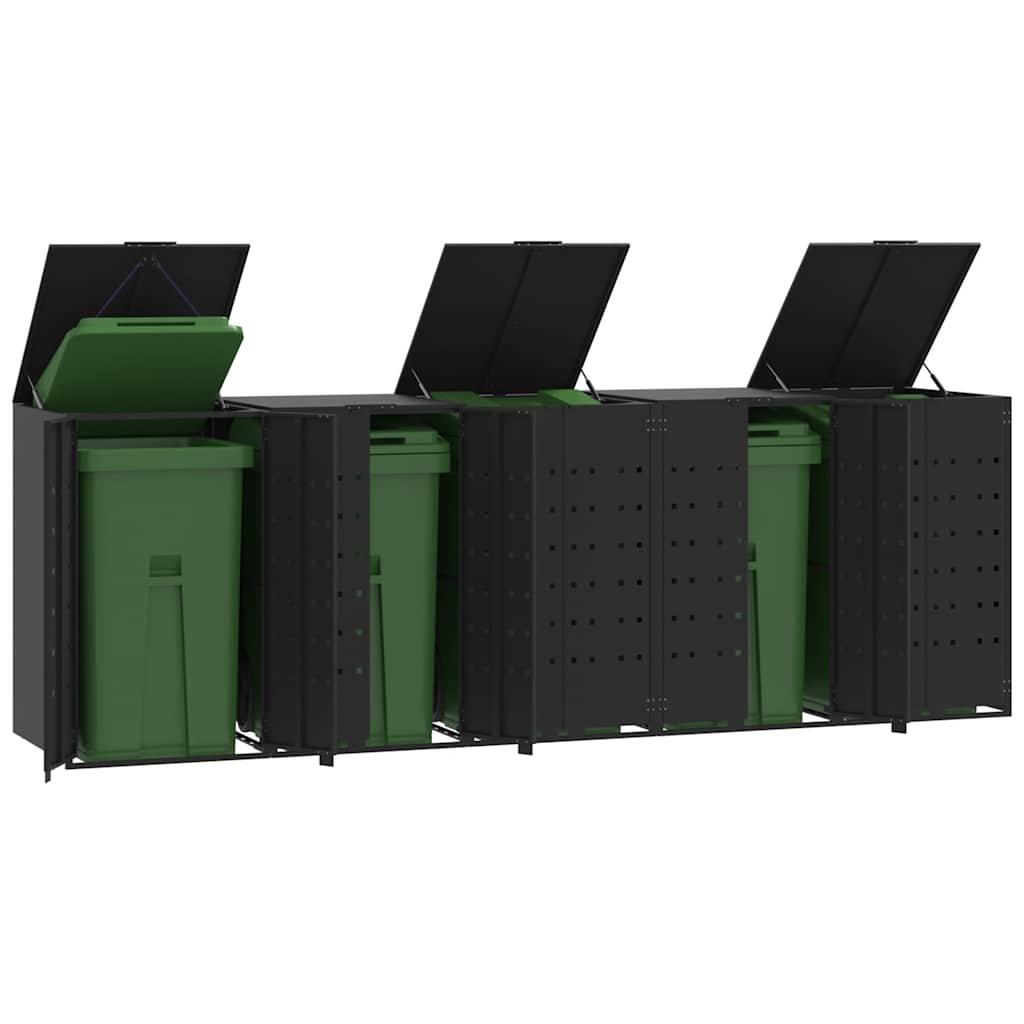 vidaXL Wheelie Bin Storage for Bins 138x79x117 cm Steel Gas Lift-up Lid