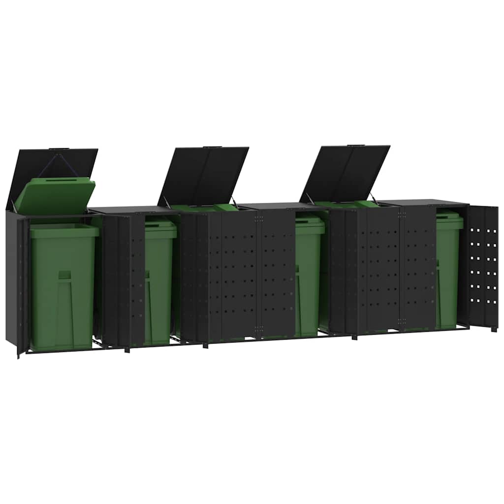 vidaXL Wheelie Bin Storage for Bins 138x79x117 cm Steel Gas Lift-up Lid